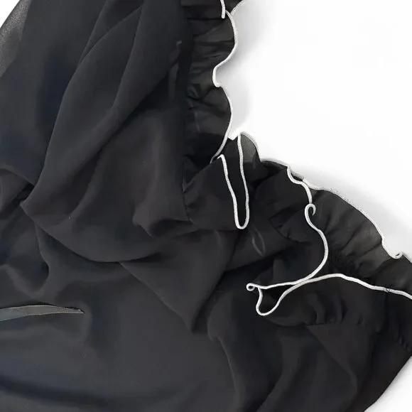 Black lace sheer babydoll top | Y2K Polka dots | Outerwear or Lingerie | S - Picture 5 of 8